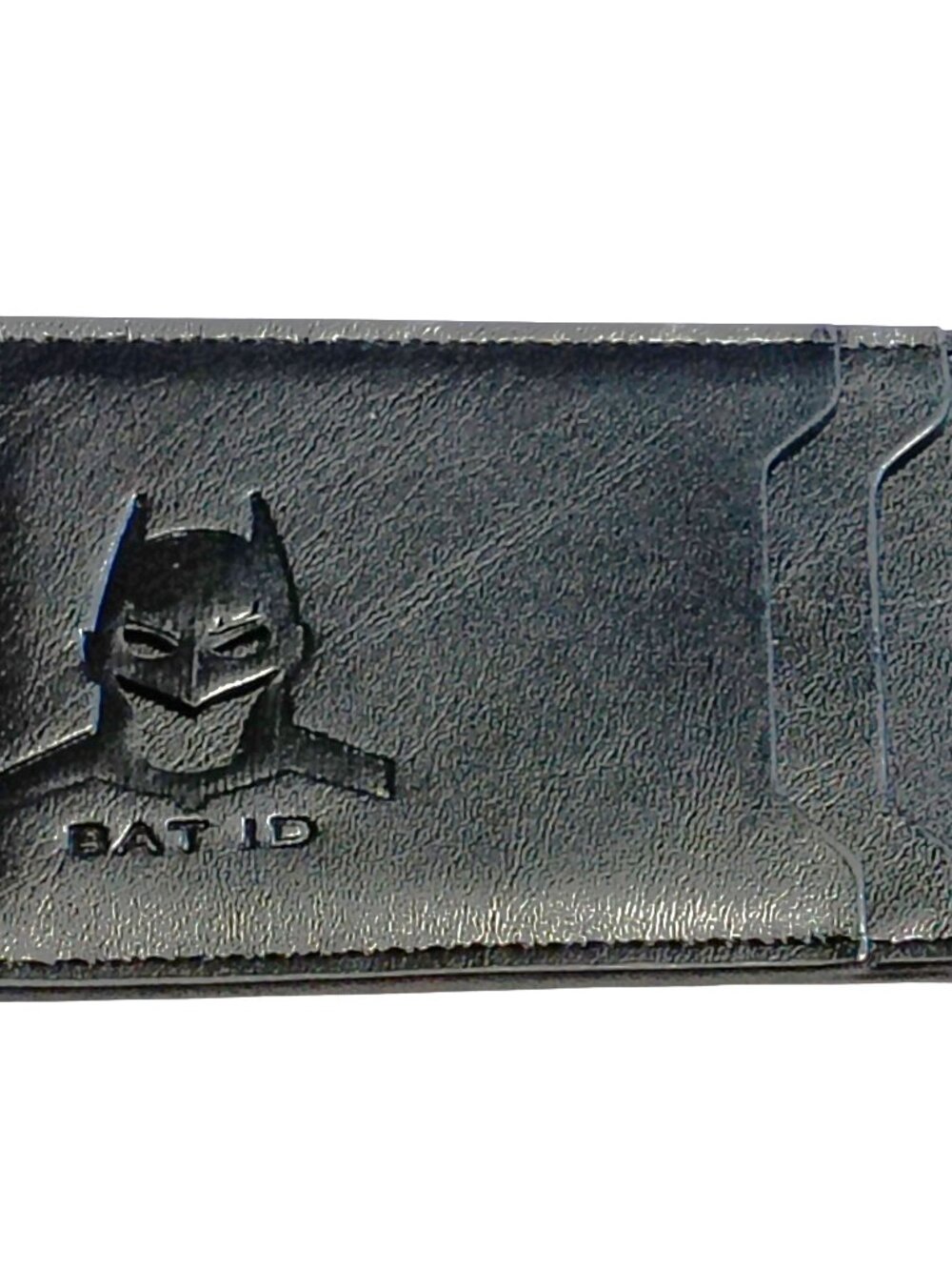 Batman Bat Id Black Slim Card Holder Wallet Embossed Logo